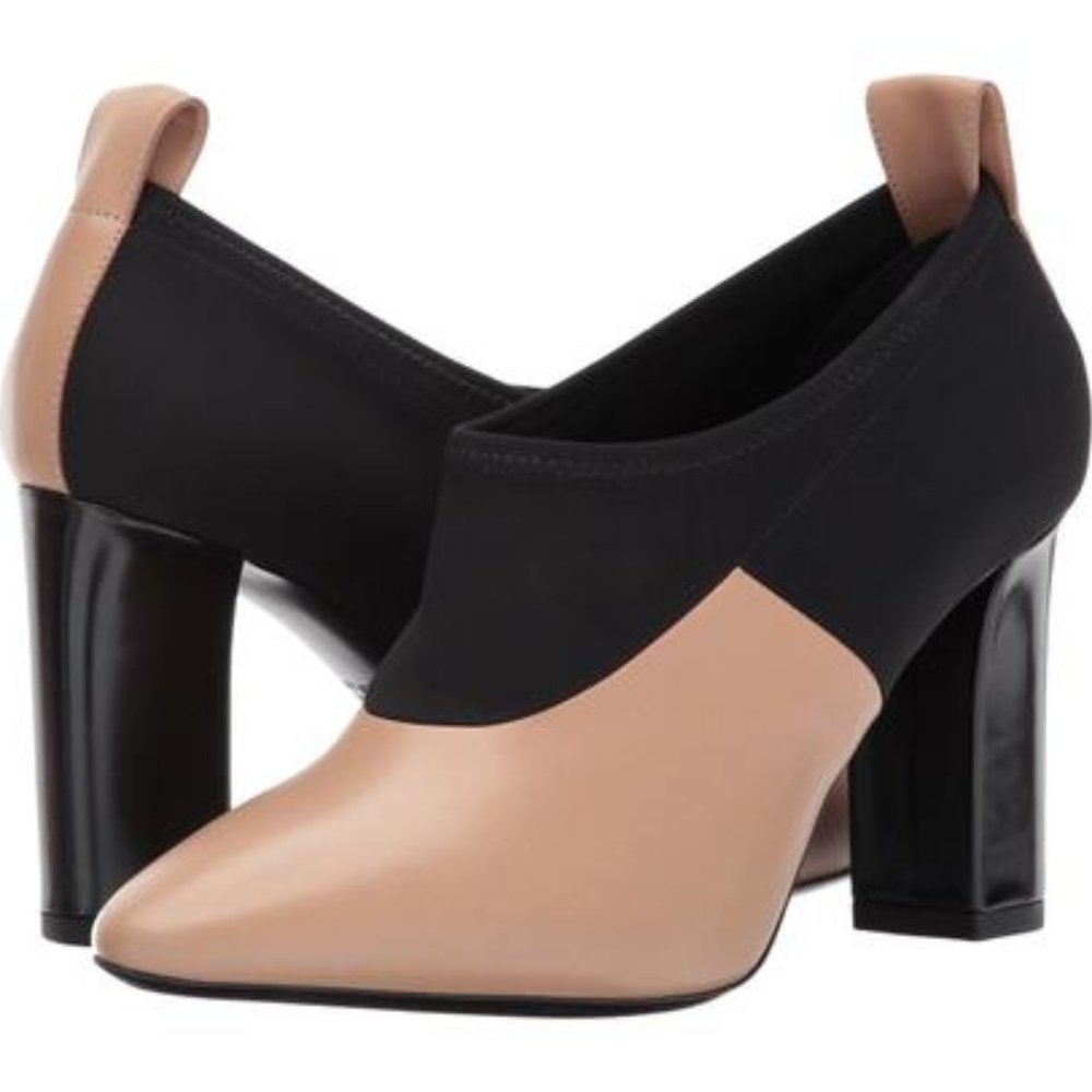 Bayne Leather Color Block leather Booties pumps